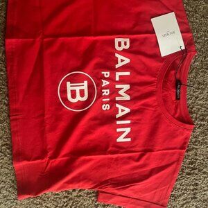 BALMAIN Crop Tee Size S NWT